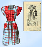 1940s Original Marian Martin Sewing Pattern 9075 Misses Scalloped Dress Sz 34 B