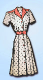 1940s Vintage Marian Martin Sewing Pattern 9077 Misses Shirtwaist Dress Sz 38 B