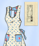 1940s Vintage Marian Martin Sewing Pattern 9083 Misses Farm Kitchen Apron Sz SM