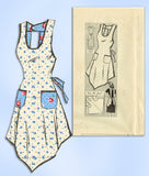 1940s Vintage Marian Martin Sewing Pattern 9083 Misses Farm Kitchen Apron Sz SM