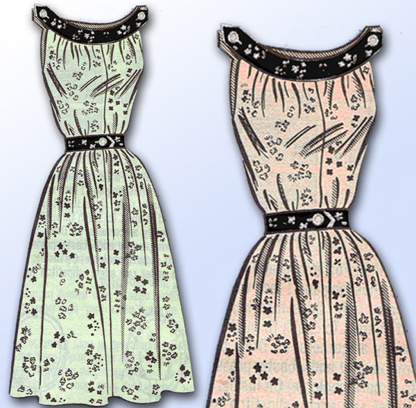 1950s Vintage Marian Martin Sewing Pattern 9104 Uncut Misses Sun Dress Size 32 B