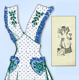 1940s Vintage Mail Order Sewing Pattern 9111 Misses One Yard Apron Sz 36 to 38 Bust