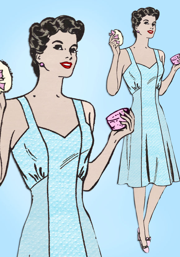 Marian Martin 9111: 1940s Ladies Plus Size Slip 40 B Vintage Sewing Pattern - Vintage4me2