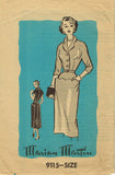 1950s Vintage Marian Martin Sewing Pattern 9115 Dress w Scalloped Pockets Sz 30B