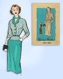 1950s Vintage Marian Martin Sewing Pattern 9115 Dress w Scalloped Pockets Sz 30B
