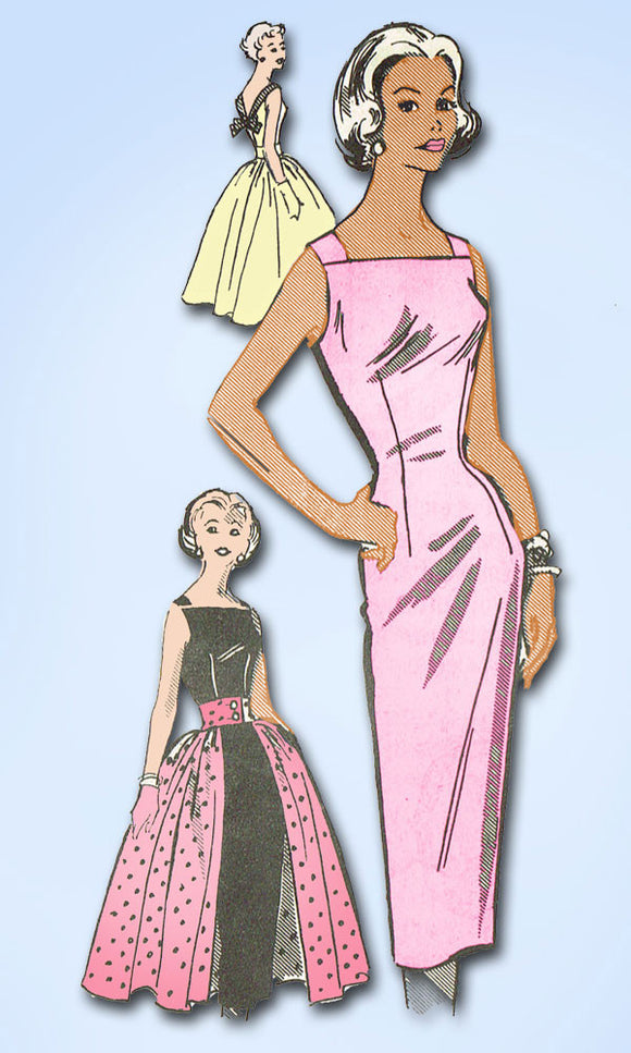 1950s Vintage Misses' Wiggle Dress Uncut Marian Martin Sewing Pattern 9140 Sz 9