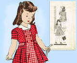 Marian Martin 9146: 1940s WWII Little Girls Dress Size 10 Vintage Sewing Pattern