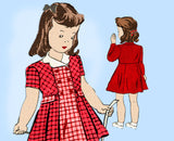 Marian Martin 9146: 1940s WWII Little Girls Dress Size 10 Vintage Sewing Pattern