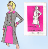 1960s Original Vintage Marian Martin Pattern 9166 Misses Slimming Dress Sz 37 B