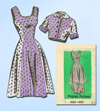 1950s Vintage Marian Martin Sewing Pattern 9183 Misses Princess Sun Dress 34 B