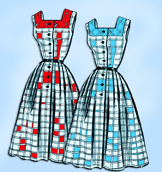 1950s Vintage Marian Martin Sewing Pattern 9205 Misses Sun Dress Size 34 Bust