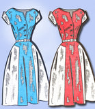 1950s Vintage Marian Martin Sewing Pattern 9213 Plus Size Street Dress Sz 46 Bust