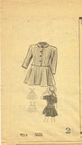1940s Vintage Mail Order Sewing Pattern 9214 Toddler Girls 2 Piece Suit Size 2