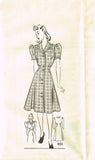 1940s Vintage Mail Order Sewing Pattern 922 Uncut Misses Dress w Waist Inset 36B
