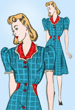 1940s Vintage Mail Order Sewing Pattern 922 Uncut Misses Dress w Waist Inset 36B
