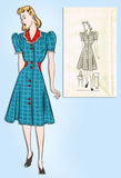 1940s Vintage Mail Order Sewing Pattern 922 Uncut Misses Dress w Waist Inset 36B