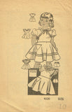1940s Vintage Marian Martin Sewing Pattern 9220 Cute Uncut Little Girls Dress 10