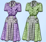 1940s Vintage Mail Order Sewing Pattern 9231 Women's Shirtwaist Dress 38 Bust