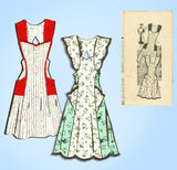 1940s Vintage Marian Martin Sewing Pattern 9261 Misses Scalloped Apron 36 38 B
