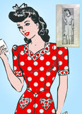 Marian Martin 9273: 1940s Misses WWII Sweetheart Dress 34B Vintage Sewing Pattern
