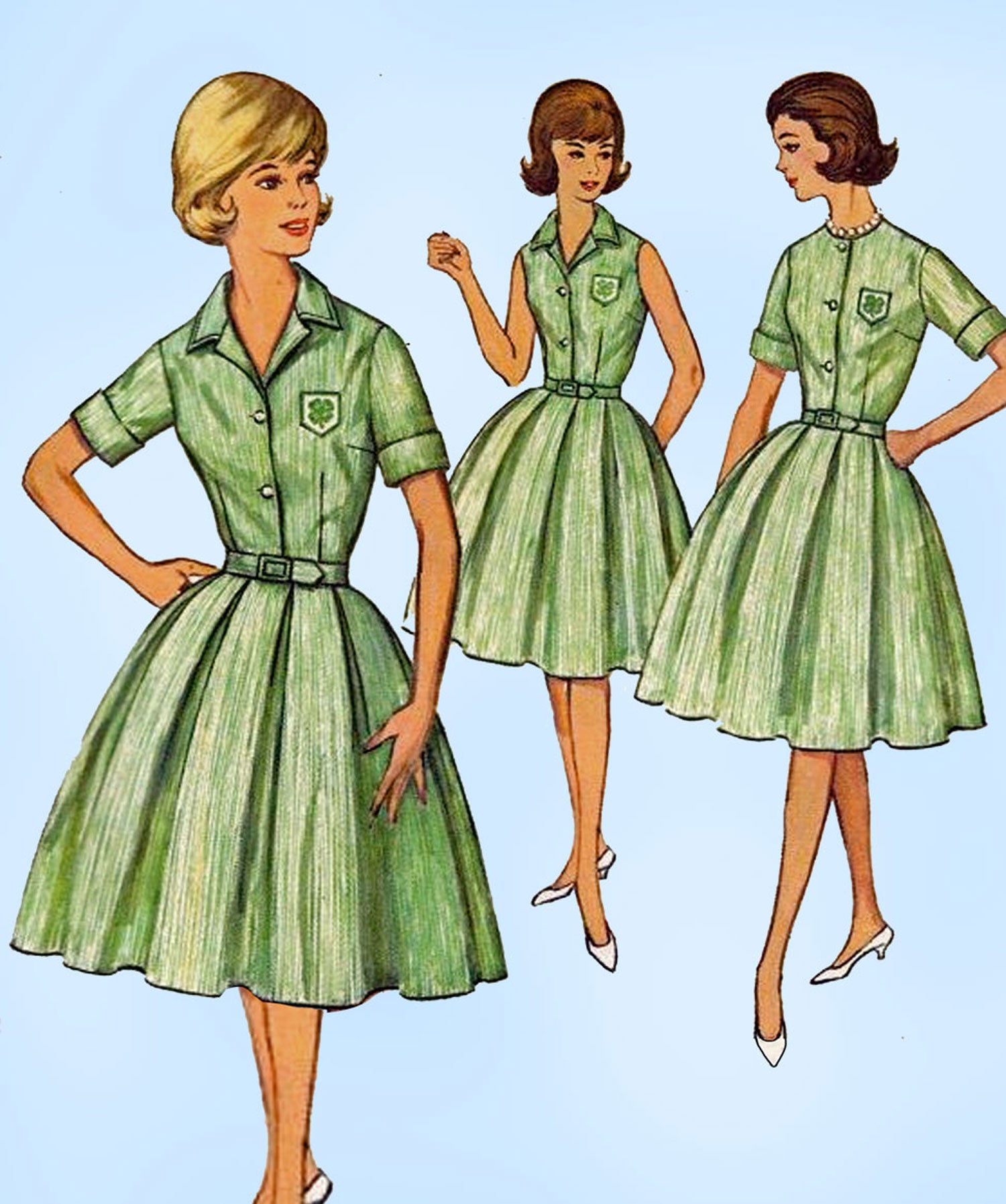 1960s Vintage Mail Order Sewing Pattern 9279 Official 4H Uniform Dress – Vintage4me2