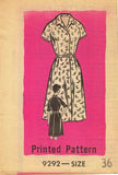 1960s ORIG Vintage Mail Order Sewing Pattern 9292 Womens Dress Sz 36 Bust - Vintage4me2