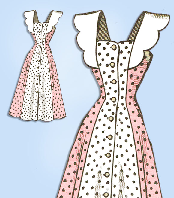 1940s Vintage Marian Martin Sewing Pattern 9293 Uncut Misses Sun Dress Size 35 B