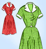 1950s Vintage Marian Martin Sewing Pattern 9310 Half Size Shirtwaist Dress 35B - Vintage4me2