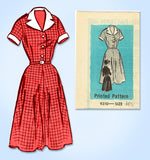 1950s Vintage Marian Martin Sewing Pattern 9310 Half Size Shirtwaist Dress 35B - Vintage4me2