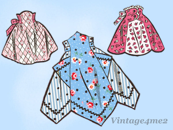 1950s Vintage Marian Martin Sewing Pattern 9361 Cute Misses Cocktail Apron Set