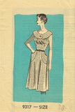 1950s Vintage Marian Martin Sewing Pattern 9317 Misses House Dress Size 36 Bust