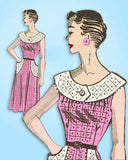 1950s Vintage Marian Martin Sewing Pattern 9317 Misses House Dress Size 36 Bust