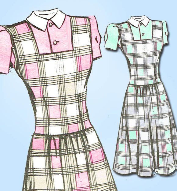 1940s Vintage Marian Martin Sewing Pattern 9317 Misses WWII Jumper & Blouse 35 B - Vintage4me2