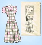 1940s Vintage Marian Martin Sewing Pattern 9317 Misses WWII Jumper & Blouse 35 B - Vintage4me2