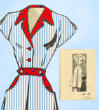 1950s Vintage Marian Martin Sewing Pattern 9329 Misses Dress w Cap Sleeves 34 B - Vintage4me2