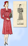 1930s Vintage Marian Martin Sewing Pattern 9330 Misses Street Dress Sz 18 36B FF - Vintage4me2