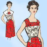 Marian Martin 9342: 1960s Charming Misses Sun Dress Sz 37 B Vintage Sewing Pattern