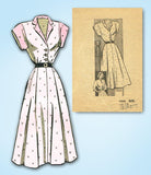 1940s Vintage Marian Martin Sewing Pattern 9345 Misses Shirtwaist Dress Sz 34 B