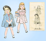 1940s VTG Mail Order Sewing Pattern 9345 Uncut Toddler Girls Dress & Cape Size 6 - Vintage4me2