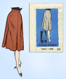 1950s Vintage Marian Martin Sewing Pattern 9354 Plus Size Women's Skirt 32 Waist
