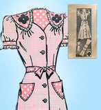 Marian Martin 9357: 1940s Misses Uncut WWII Dress Sz 34 B Vintage Sewing Pattern - Vintage4me2
