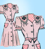 Marian Martin 9357: 1940s Misses Uncut WWII Dress Sz 34 B Vintage Sewing Pattern - Vintage4me2