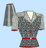 1940s Vintage Mail Order Sewing Pattern 9372 Uncut Plus Size Womens Suit 40 Bust - Vintage4me2