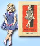 1950s Vintage Marian Martin Sewing Pattern 9384 Uncut Toddler Girls Dress Sz 6