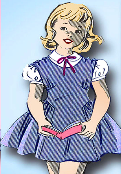 1950s Vintage Marian Martin Sewing Pattern 9384 Uncut Toddler Girls Dress Sz 6