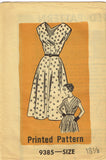1950s Original Vintage Marian Martin Pattern 9385 Uncut Misses Bias Dress Sz 39B