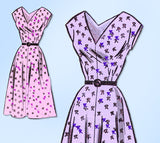 1950s Original Vintage Marian Martin Pattern 9385 Uncut Misses Bias Dress Sz 39B