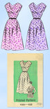 1950s Original Vintage Marian Martin Pattern 9385 Ladies Bias Cut Dress 37 Bust