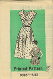 1950s Original Vintage Marian Martin Pattern 9385 Ladies Bias Cut Dress 37 Bust
