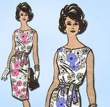 1960s Vintage Marian Martin Sewing Pattern 9411 Misses Sheath Dress Size 13 33B